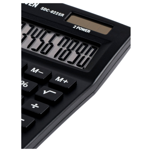 Калькулятор настольный Eleven SDC-022SR, 10 разрядный, 88x127x23 мм, черный фото 5