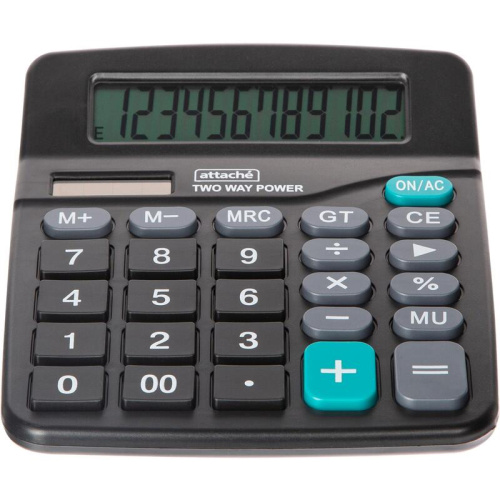 Калькулятор настольный Attache "ATC-555-12F" 12 разрядный, 180x145x58 мм, черный фото 4