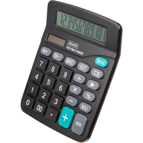 Калькулятор настольный Attache "ATC-555-12F" 12 разрядный, 180x145x58 мм, черный фото 8