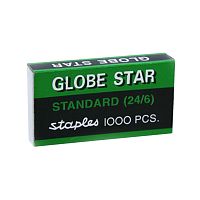 Скобы Globe Star для степлера №24/6, никелированные, 1000 шт.