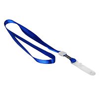 Шнурок для бейджа DELI, длина 48.5 см, синий