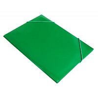 Папка на резинке Бюрократ, А4 пластиковая, зелёная