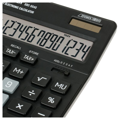 Калькулятор настольный Eleven SDC-554S, 14 разрядный, 155х205х36 мм, черный фото 4