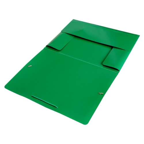 Папка на резинке Бюрократ, А4 пластиковая, зелёная фото 2