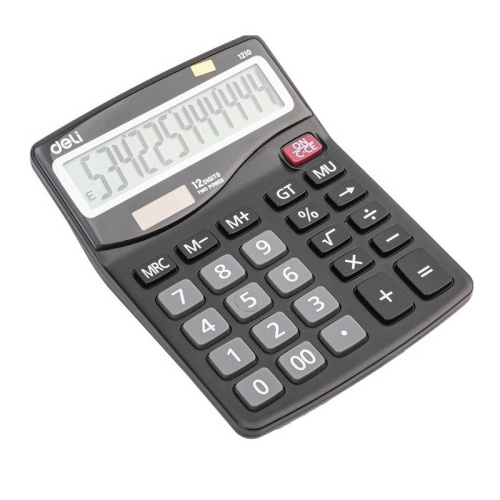 Калькулятор настольный DELI "1210" 12 разрядный, 157х120.4х46.2 мм, черный фото 4