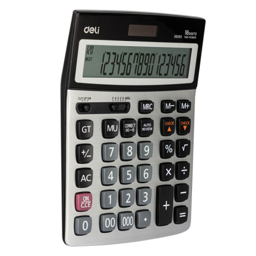 Калькулятор настольный DELI "39265" 16 разрядный, 205х155х33 мм, серый фото 2