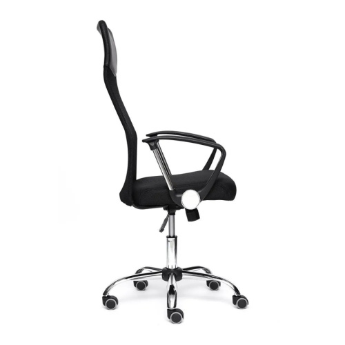 Кресло для персонала PRACTIC, 570х470х1210 мм, сетка, кожзам, ткань, чёрный фото 3