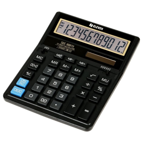 Калькулятор настольный Eleven SDC-888TII, 12 разрядный, 158х203х31 мм, черный фото 2