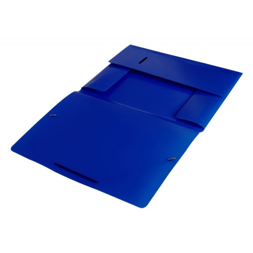 Папка на резинке Бюрократ, А4 пластиковая, синяя фото 2