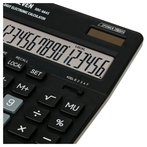 Калькулятор настольный Eleven SDC-664S, 16 разрядный, 155х205х36 мм, черный фото 4