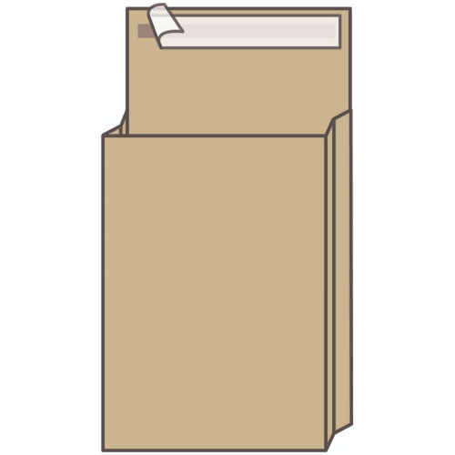 Пакет почтовый UltraPac, С4, 229х324х40 мм, коричневый крафт, отрывная лента