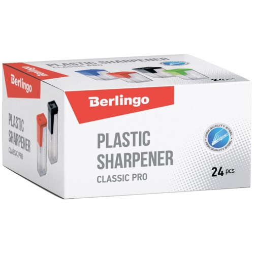 Точилка пластиковая Berlingo "Classic Pro", 1 отверстие, ассорти, контейнер фото 6