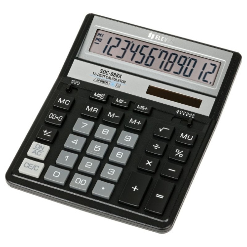 Калькулятор настольный Eleven SDC-888X-BK, 12 разрядный, 158х203х31 мм, черный фото 2