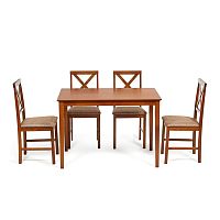 Обеденный комплект Hudson, стол+4 стула, коричневый