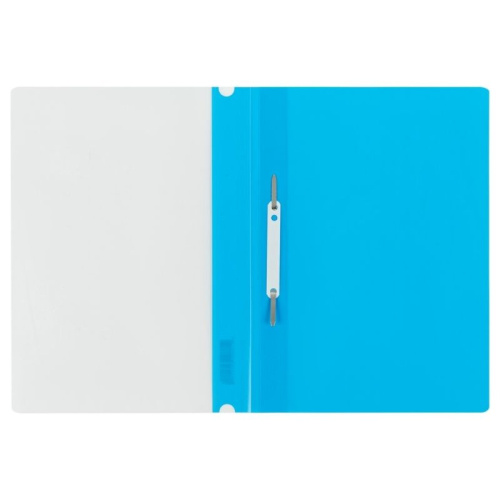 Папка-скоросшиватель СТАММ, А4, 160 мкм, голубая с прозрачным верхом фото 2