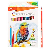 Карандаши цветные DELI "Color Emotion", 36 цветов, картон