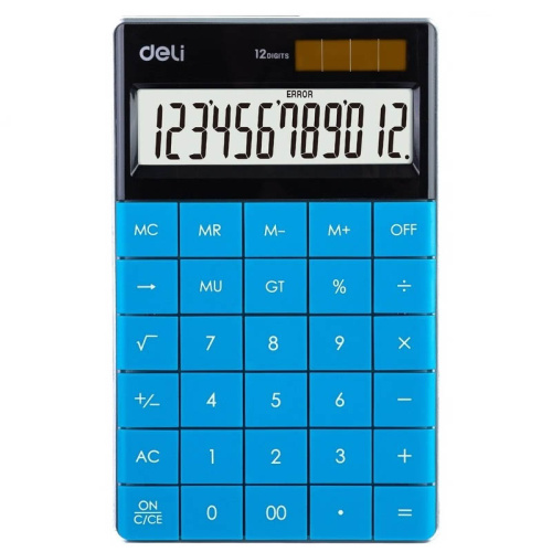 Калькулятор настольный DELI "1589" 12 разрядный, 165.3х103.2х14.7 мм, синий