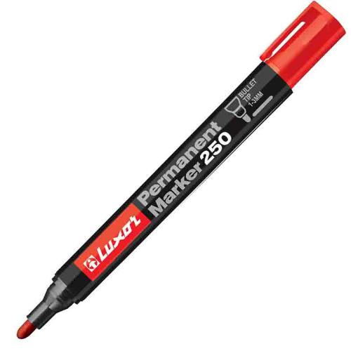 Маркер перманентный Luxor "250" 1-3 мм, красный
