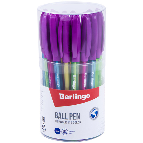 Ручка шариковая Berlingo "Triangle 110 Color" 0,7 мм, синяя фото 2