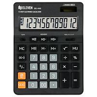 Калькулятор настольный Eleven SDC-444S, 12 разрядный, 155х205х36 мм, черный