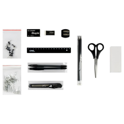 Настольный органайзер СТАММ "MiniDesk", 13 предметов, вращающийся, чёрный фото 3