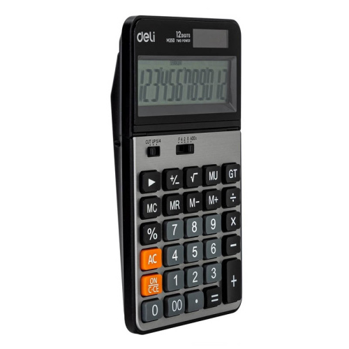 Калькулятор настольный DELI "M350" 12 разрядный, 178х110х26,5 мм, серебро фото 2