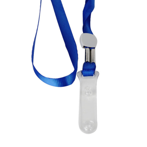 Шнурок для бейджа DELI, длина 48.5 см, синий фото 2