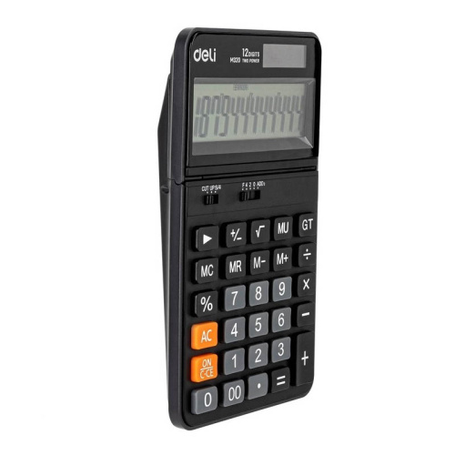 Калькулятор настольный DELI "M320" 12 разрядный, 178х110х26.5 мм, черный фото 2