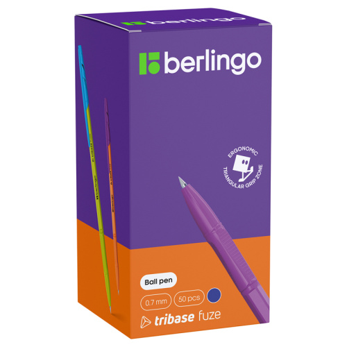 Ручка шариковая Berlingo "Tribase Fuze" 0,7 мм, синяя фото 3