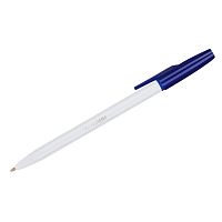 Ручка шариковая СТАММ "049" 1 мм, корпус белый, синяя