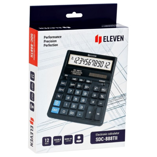 Калькулятор настольный Eleven SDC-888TII, 12 разрядный, 158х203х31 мм, черный фото 6