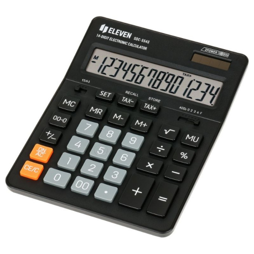 Калькулятор настольный Eleven SDC-554S, 14 разрядный, 155х205х36 мм, черный фото 2