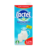 Молоко Lactel с витамином D, жирность 3.2%, 1000 мл
