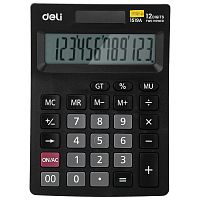Калькулятор настольный DELI "1519A" 12 разрядный, 140х102х31.4 мм, черный