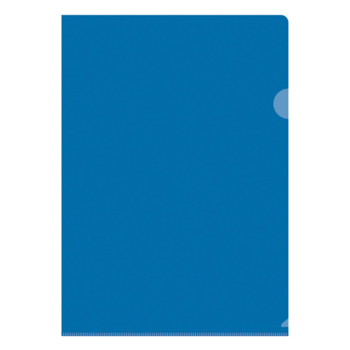 Папка-уголок OfficeSpace А4, 100 мкм, пластик, прозрачная синяя