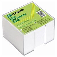 Блок для записей СТАММ "Офис" белый в подставке 90х90х50 мм