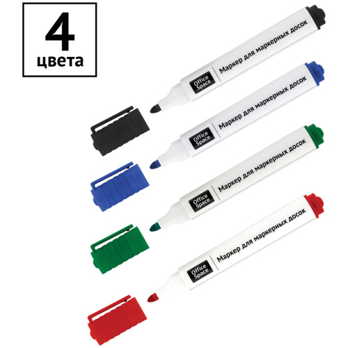 Набор маркеров для доски OfficeSpace, 4 цвета фото 2