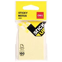 Блок самоклеящийся DELI "Stick Up", 76 х51 мм, желтые, 100 листов