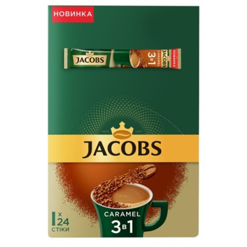 Кофе порционный Jacobs "Caramel", 3 в 1, 24 пакетика фото 2
