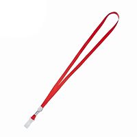 Шнурок для бейджа DELI, длина 48.5 см, красный