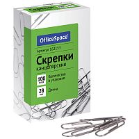 Скрепки OfficeSpace 28 мм, овальные, 100 шт.