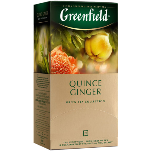Чай Greenfield "Quince Ginger", зелёный, 25 пакетиков