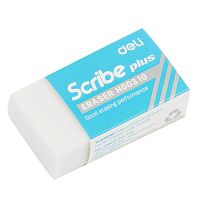 Ластик DELI "Scribe", белый, 40х22х12 мм