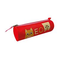 Пенал 1 отделение ArtSpace "Meow", 210х80 мм, на молнии, красный