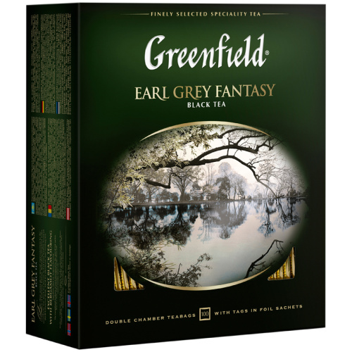 Чай Greenfield "Earl Grey Fantasy", чёрный, 100 пакетиков фото 2