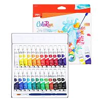 Краски акварельные DELI "ColoRun", художественные, 24 цвета в тубах по 5 мл.