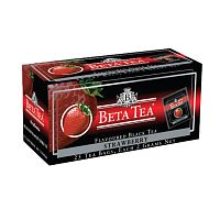 Чай Beta "Клубника", чёрный, 25 пакетиков