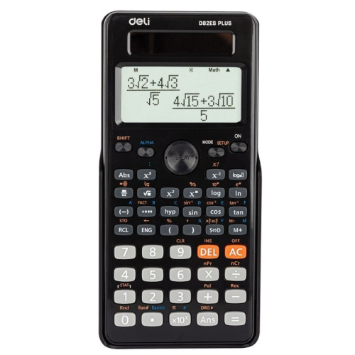 Калькулятор научный DELI "ED82ES", 10+2 разрядов, 252 функции, черный