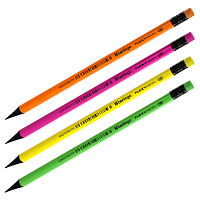 Карандаш Berlingo "Flexy Neon" HB, с ластиком, заточенный, пластиковый, ассорти