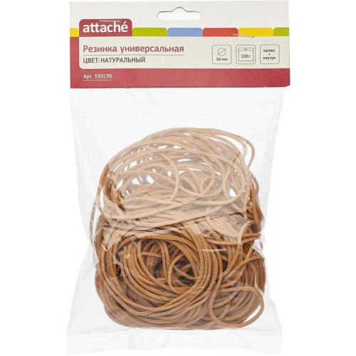 Банковские резинки Attache, 100 гр, натуральный фото 2